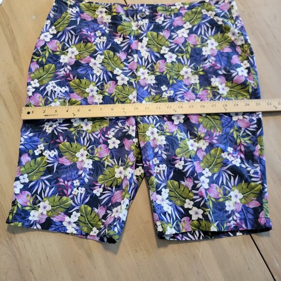 Stella Parker Shorts Multicolor Floral Boyfriend Tropical Beach Womens 12 EUC - Picture 9 of 11